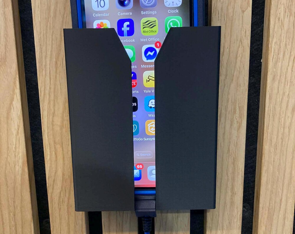 Mobile Phone Charging Holder for Acoustic Wood Wall Panel